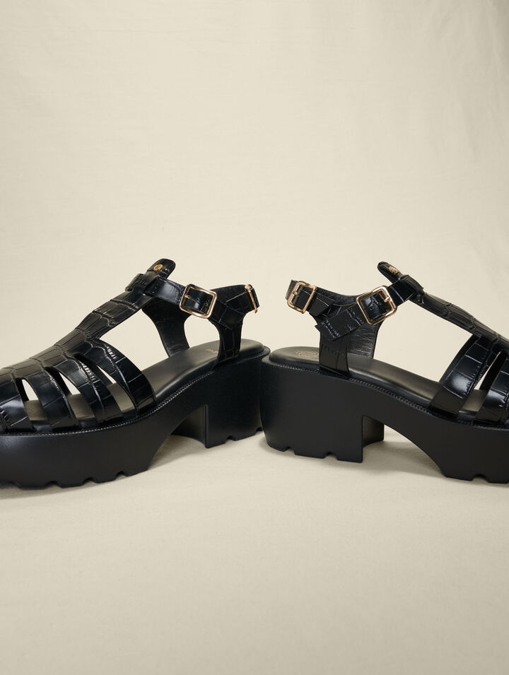 Profilierte Ledersandalen