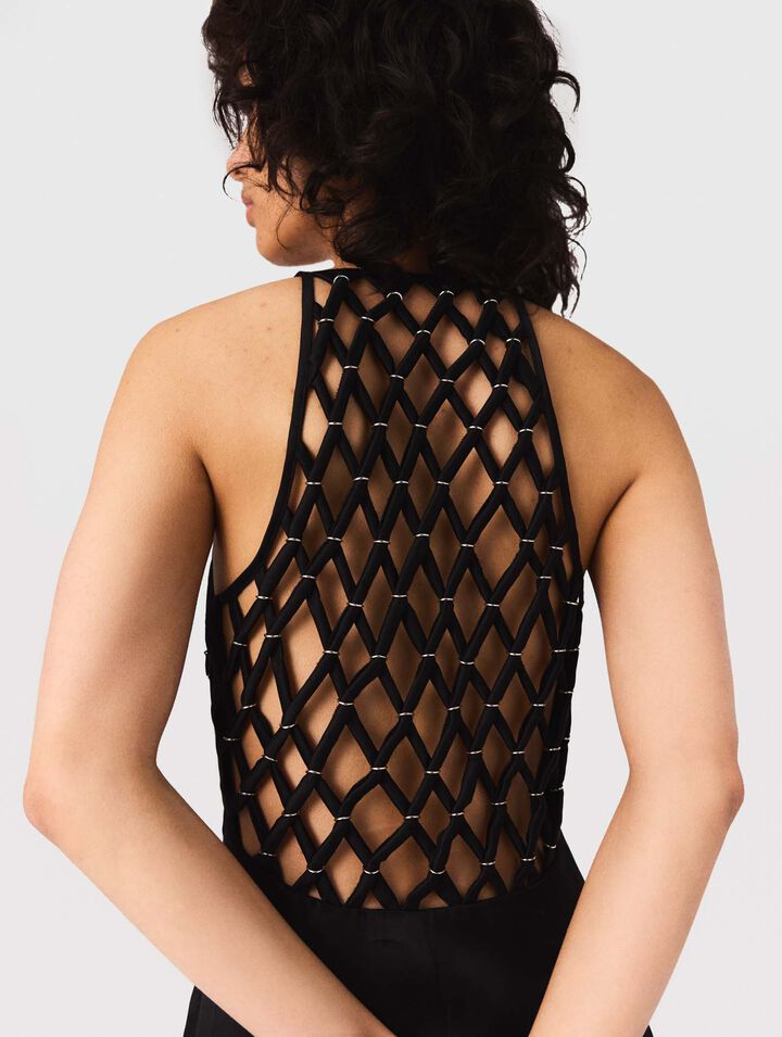 Langes Kleid mit Zopf-Rücken