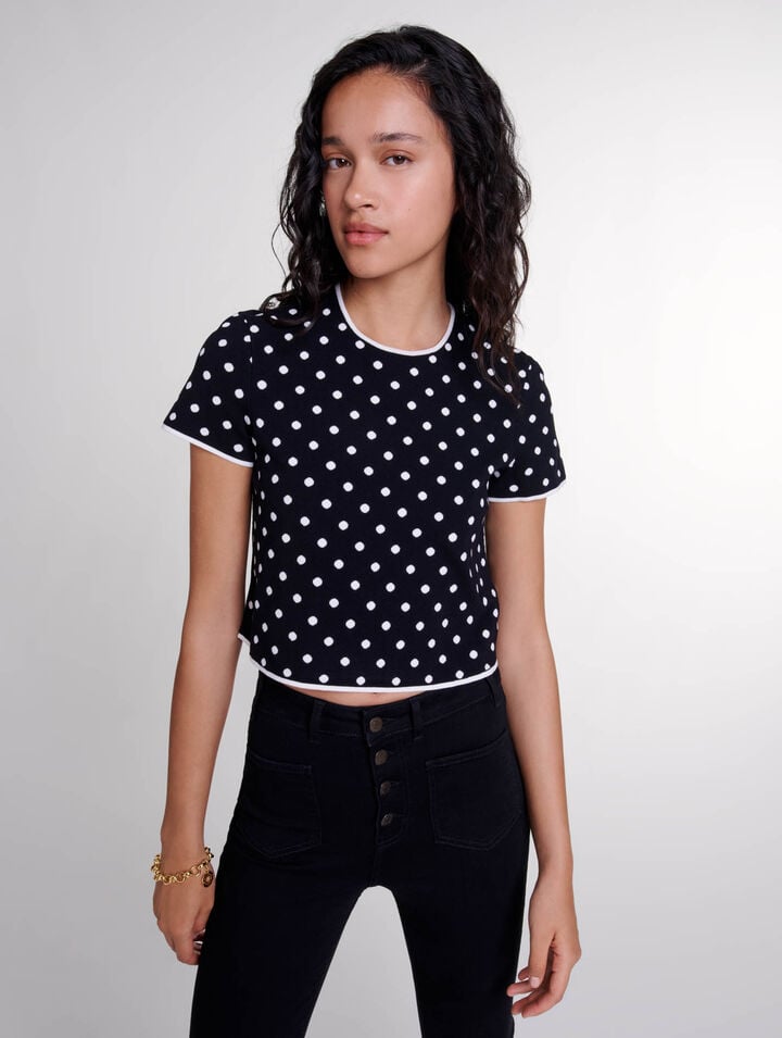 Top aus Jacquard-Strick 