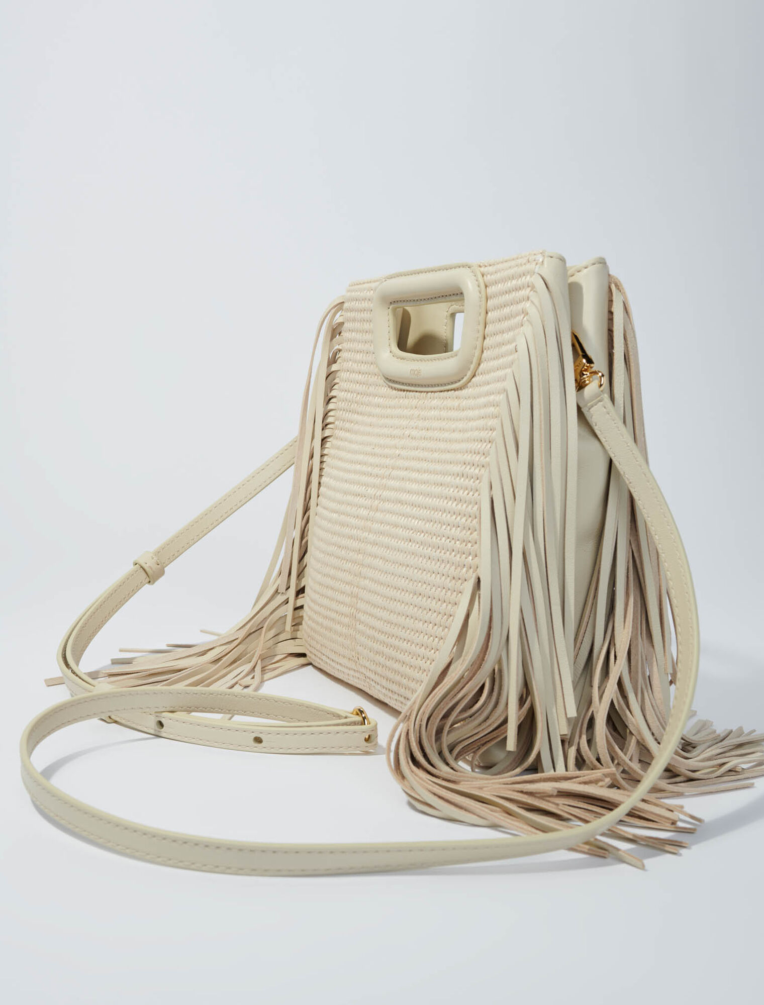 M-Tasche aus Stoff und Bast