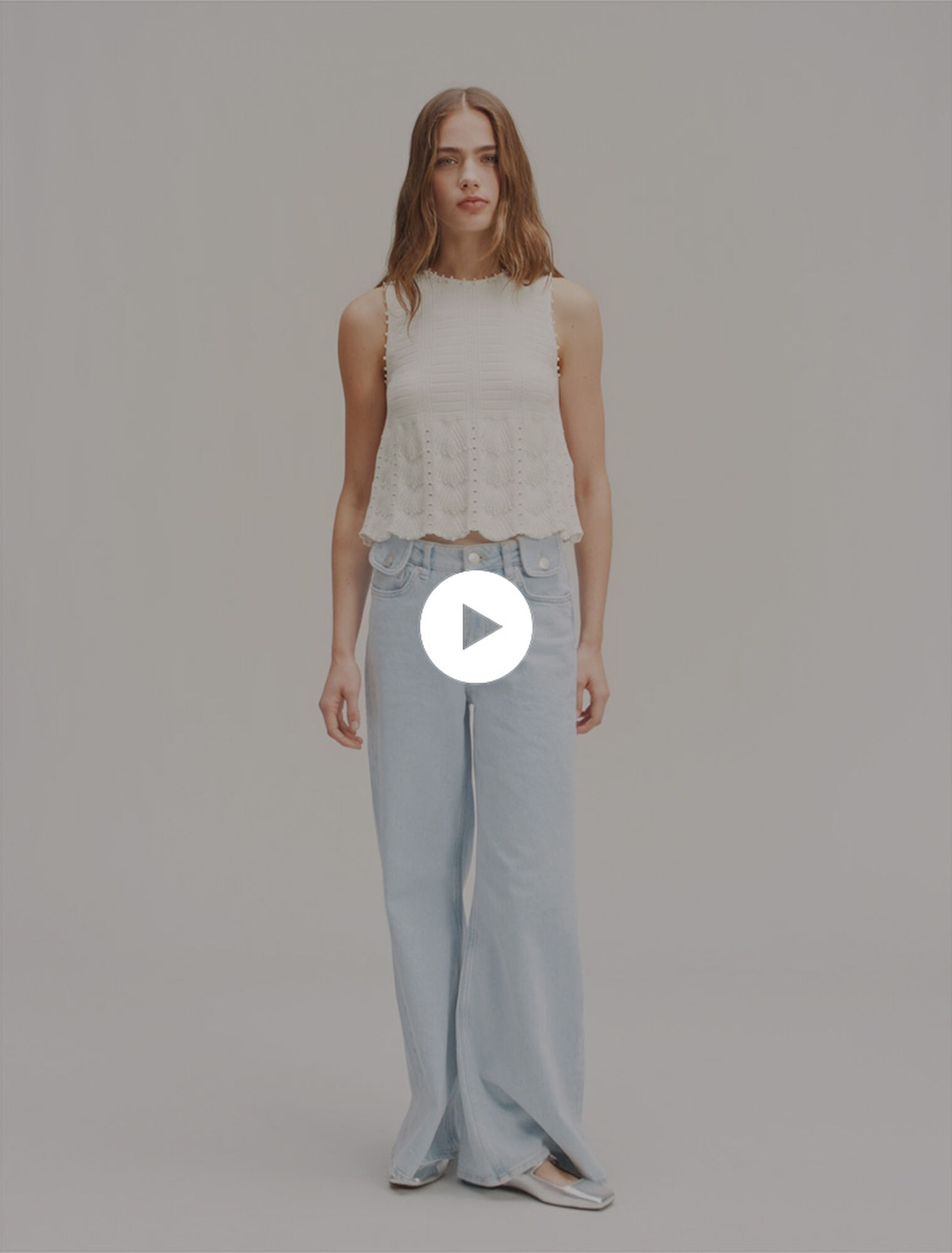 Weite Jeans mit Waschung