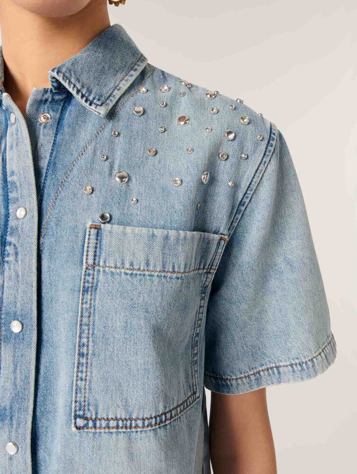 Denimhemd mit Nieten