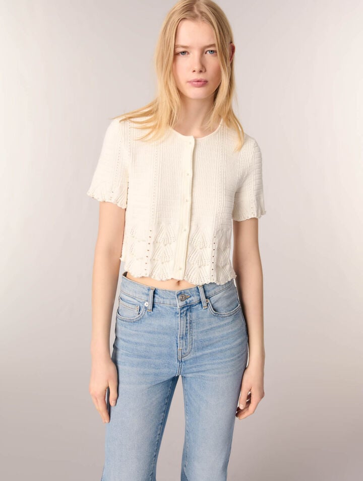 Cardigan aus Pointelle-Strick