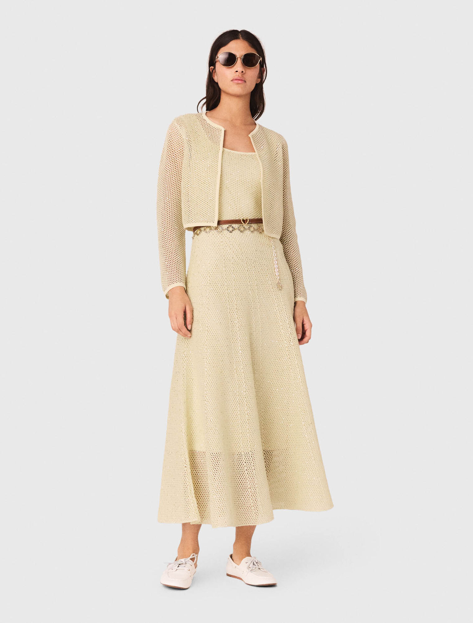 Strick-Cardigan mit Strass