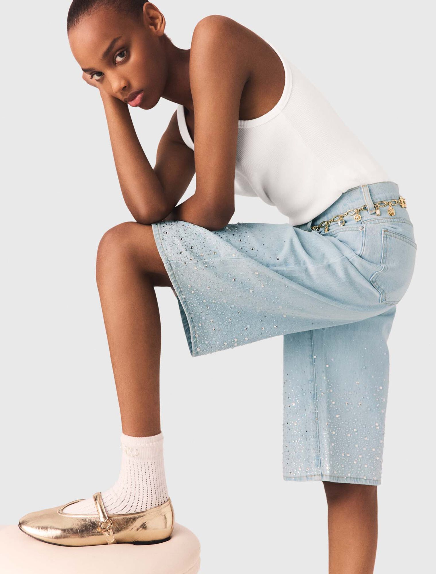 Bermudashorts mit Strass