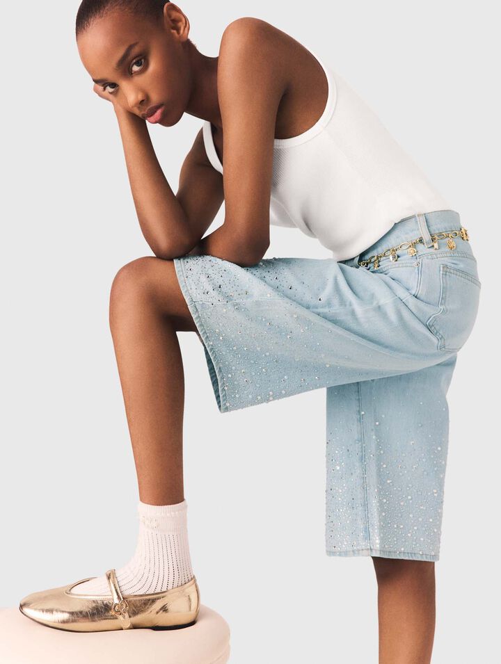 Bermudashorts mit Strass