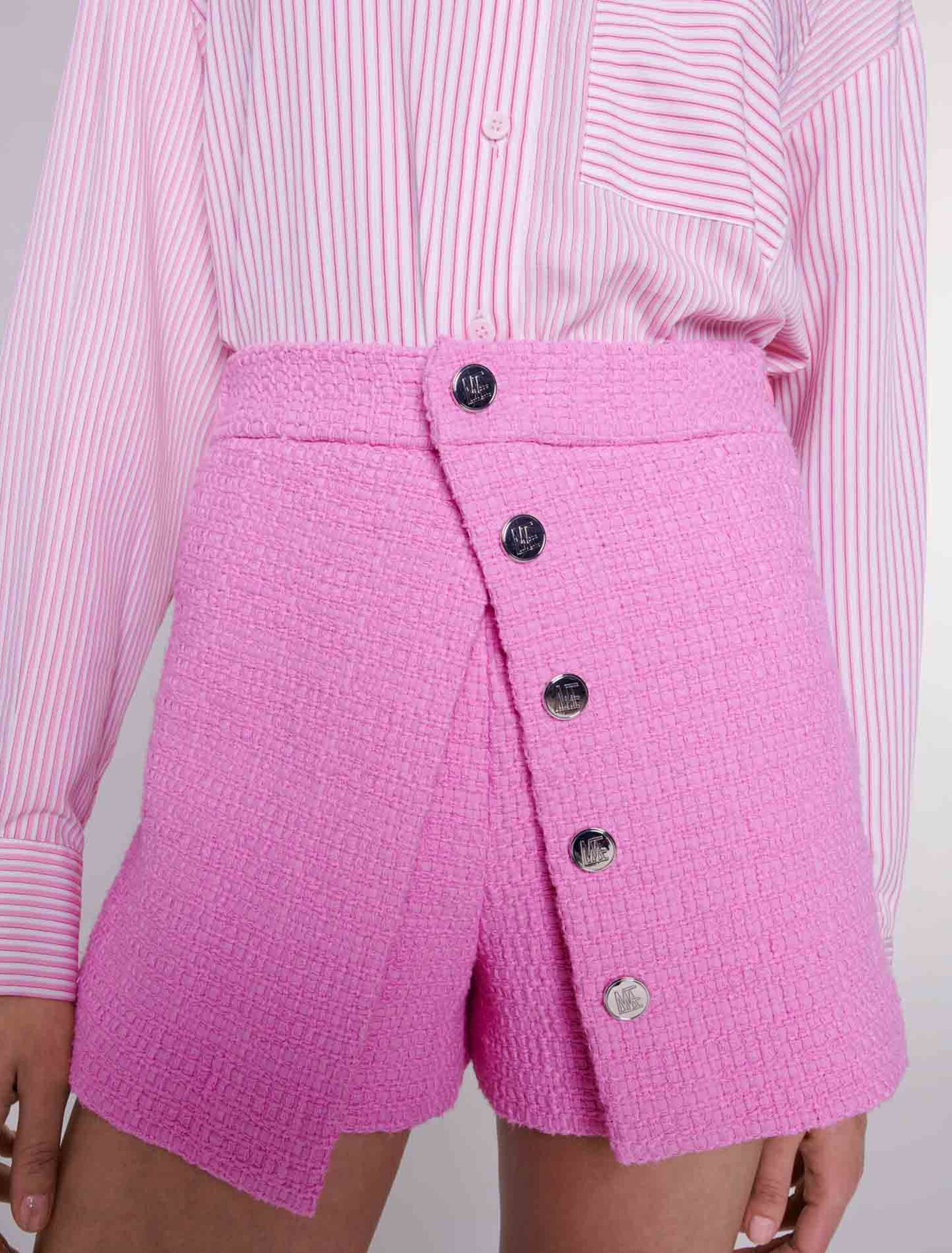 Tweed-Shorts mit Schößchen