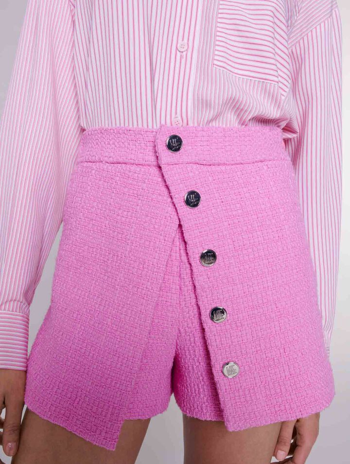 Tweed-Shorts mit Schößchen