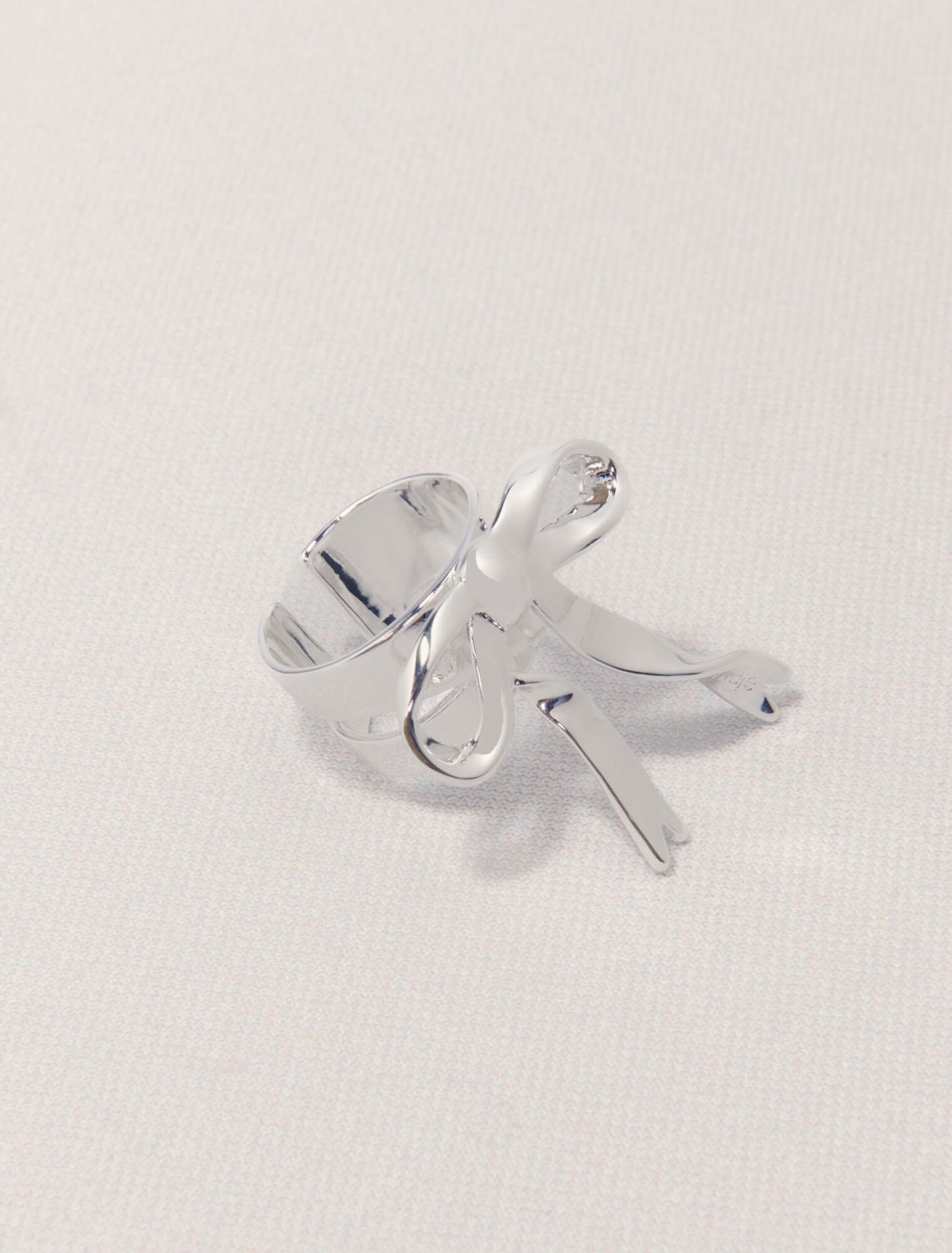 Offener Ring mit Schleife, silber