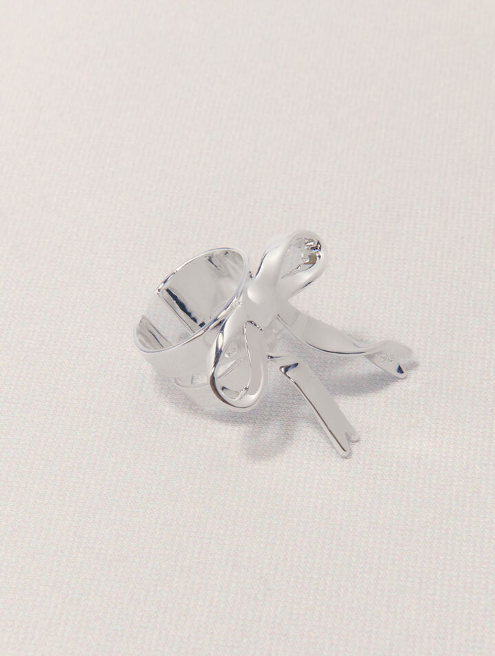 Offener Ring mit Schleife, silber