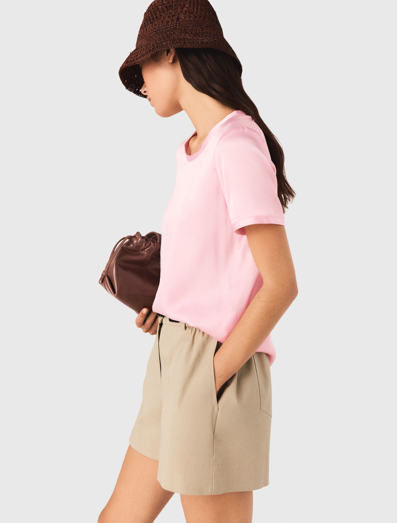 Kurz&auml;rmeliges Top aus Seide