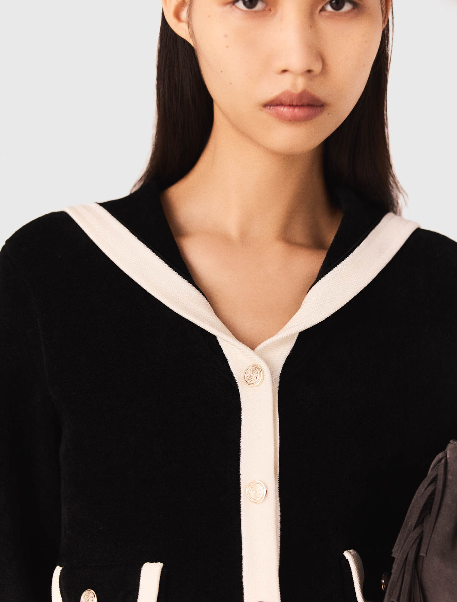 Cardigan in Samt-Optik