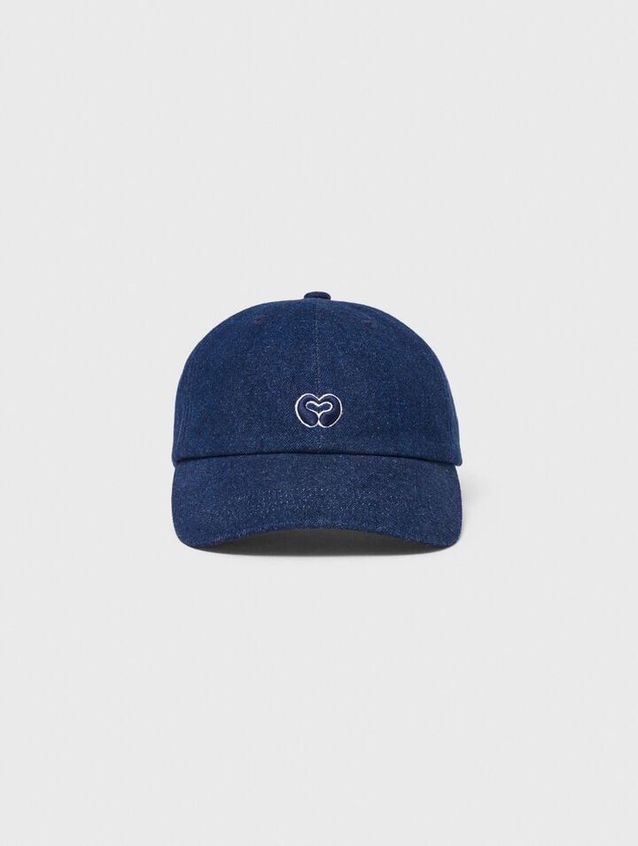 Raw-Denim-Cap mit Logo