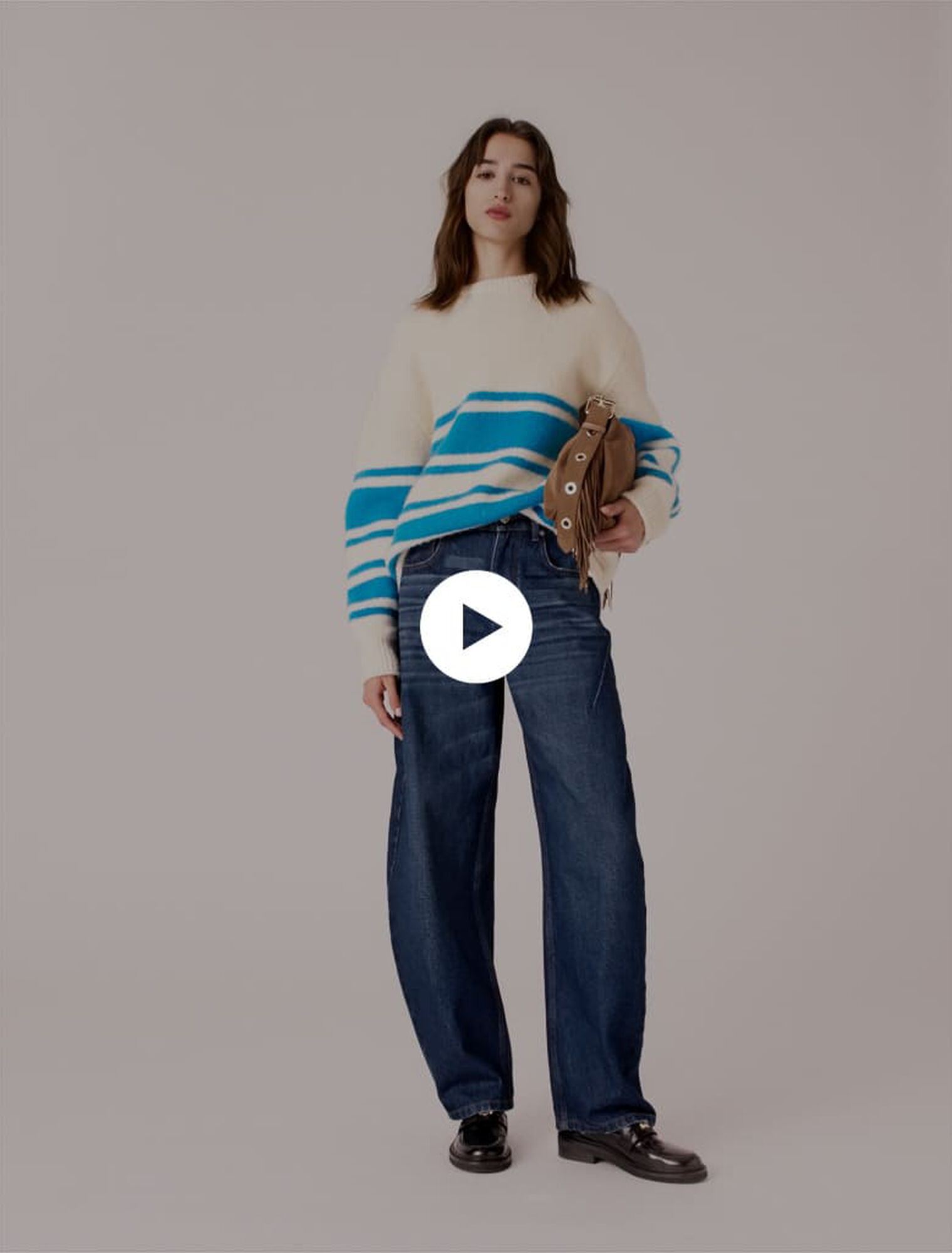 Weiter Pullover aus Wollgemisch