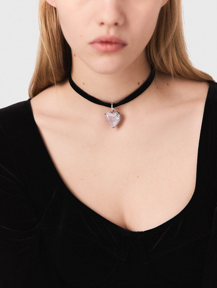 Herz-Kette mit Samtband