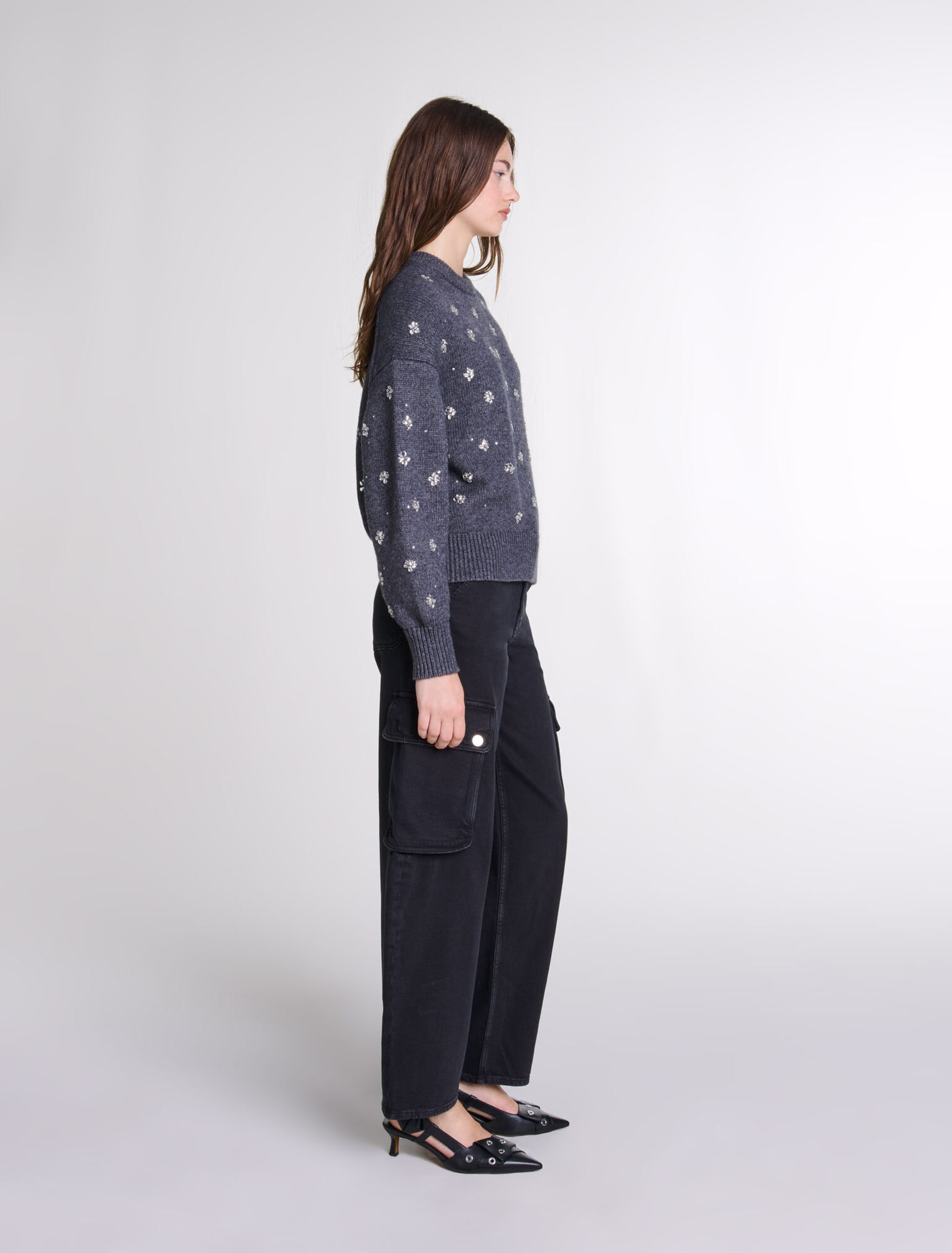 Strickpullover mit Strass