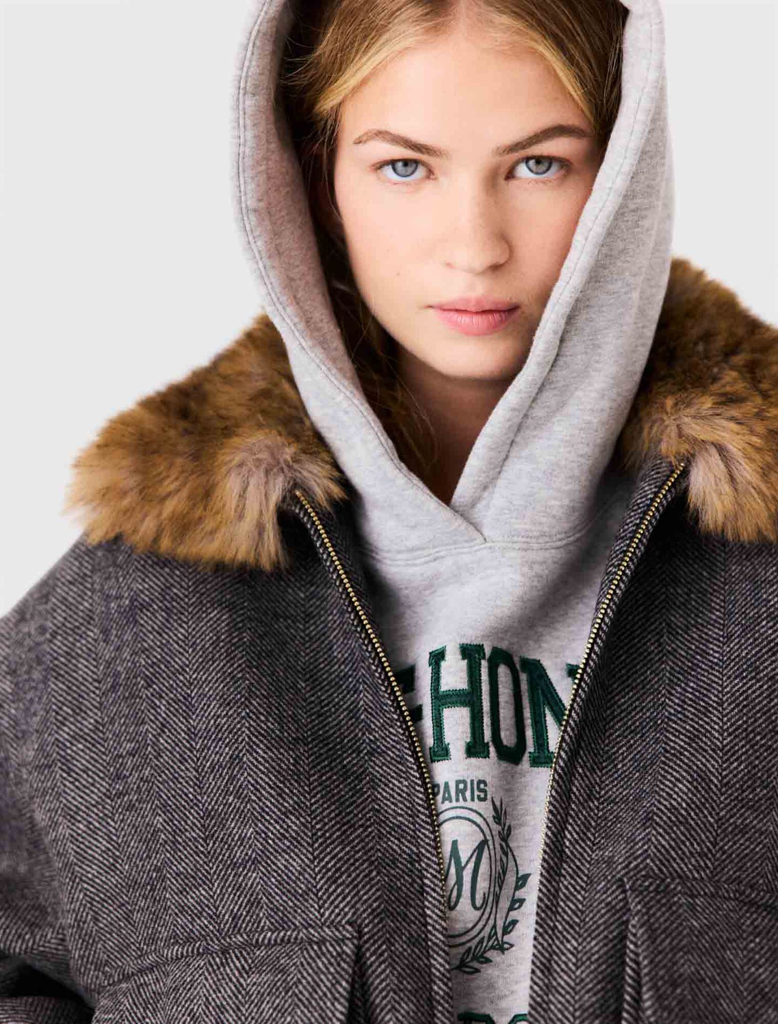 Oversize-Blouson in Chevron-Optik