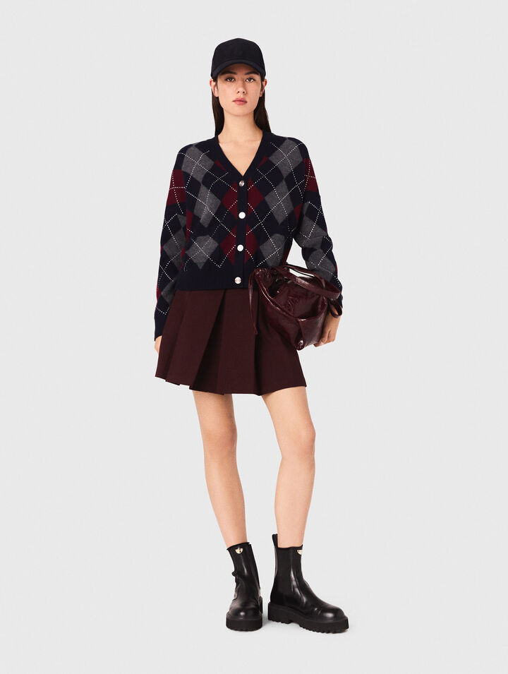 Kurzer Cardigan mit Argyle-Muster