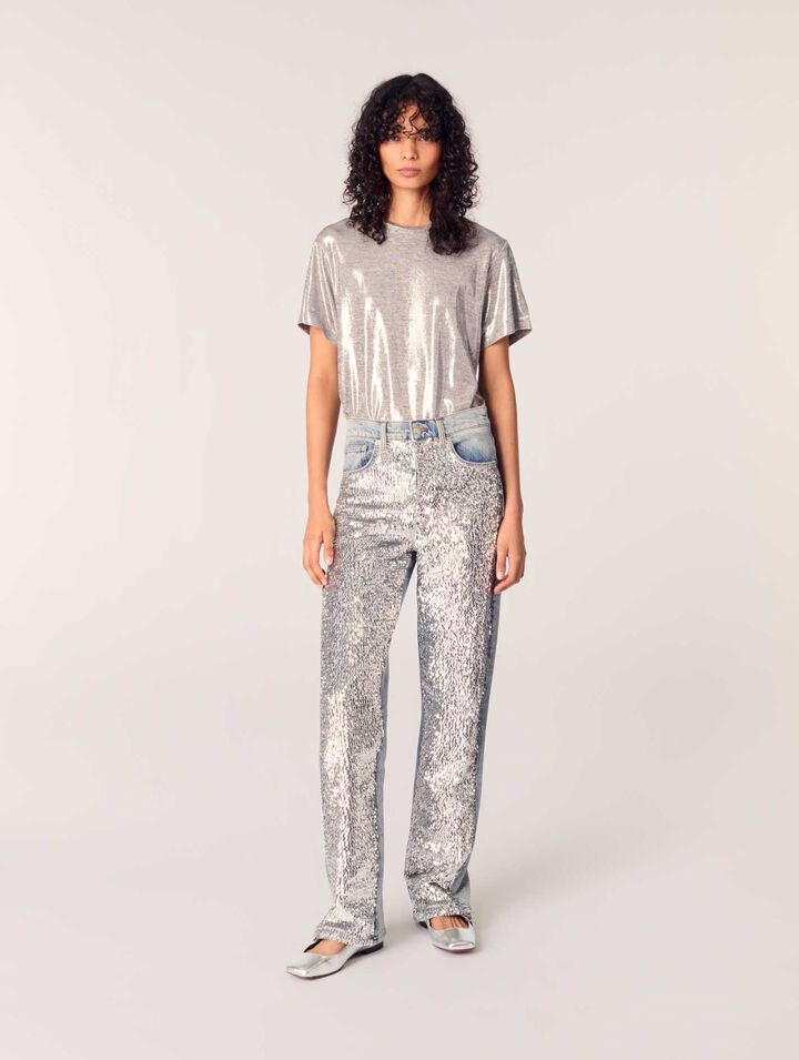 T-Shirt aus Lamé
