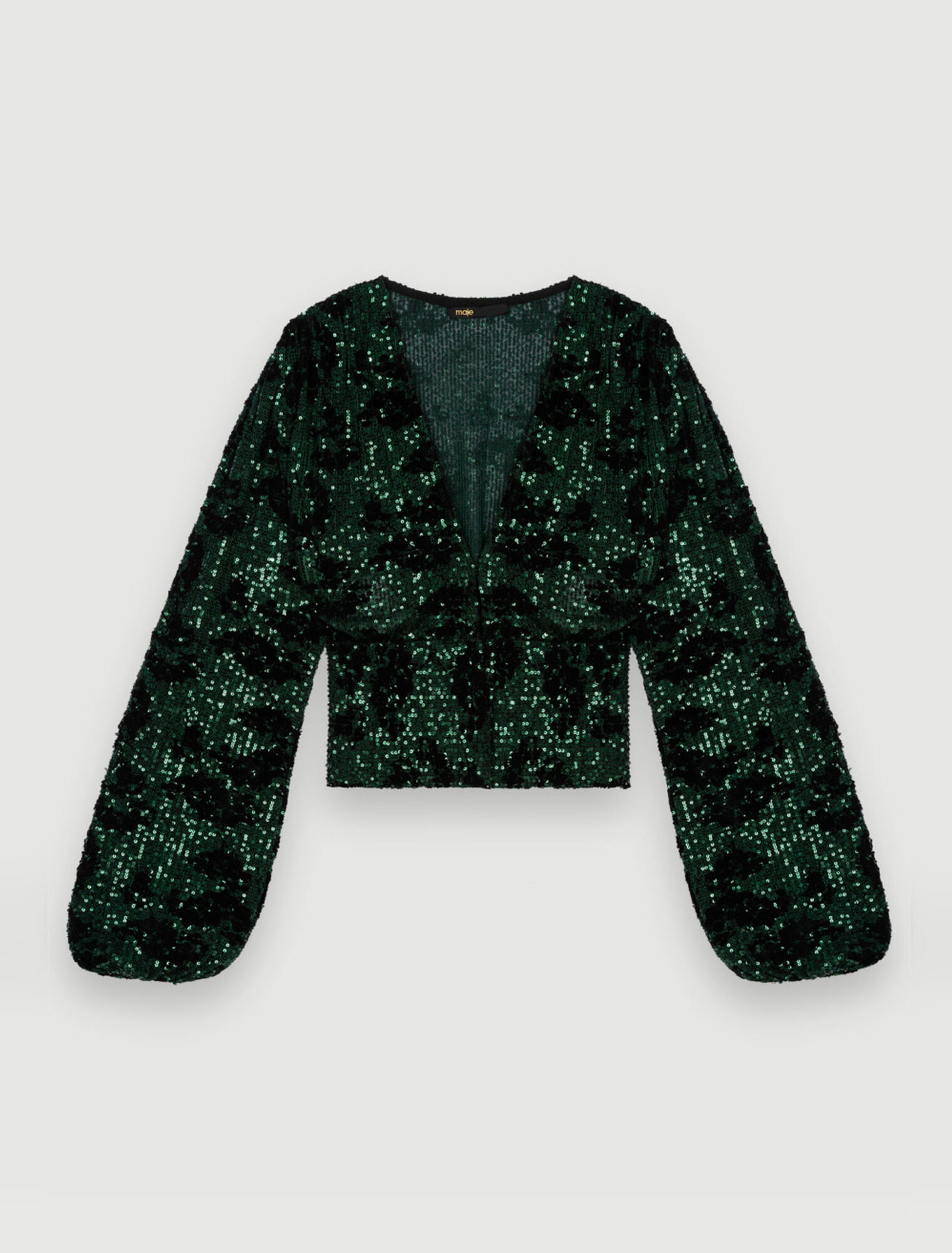 Top komplett mit Pailletten bestickt