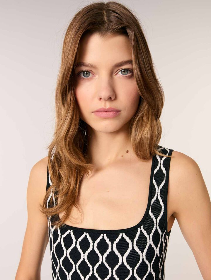 Midikleid aus Jacquard-Strick
