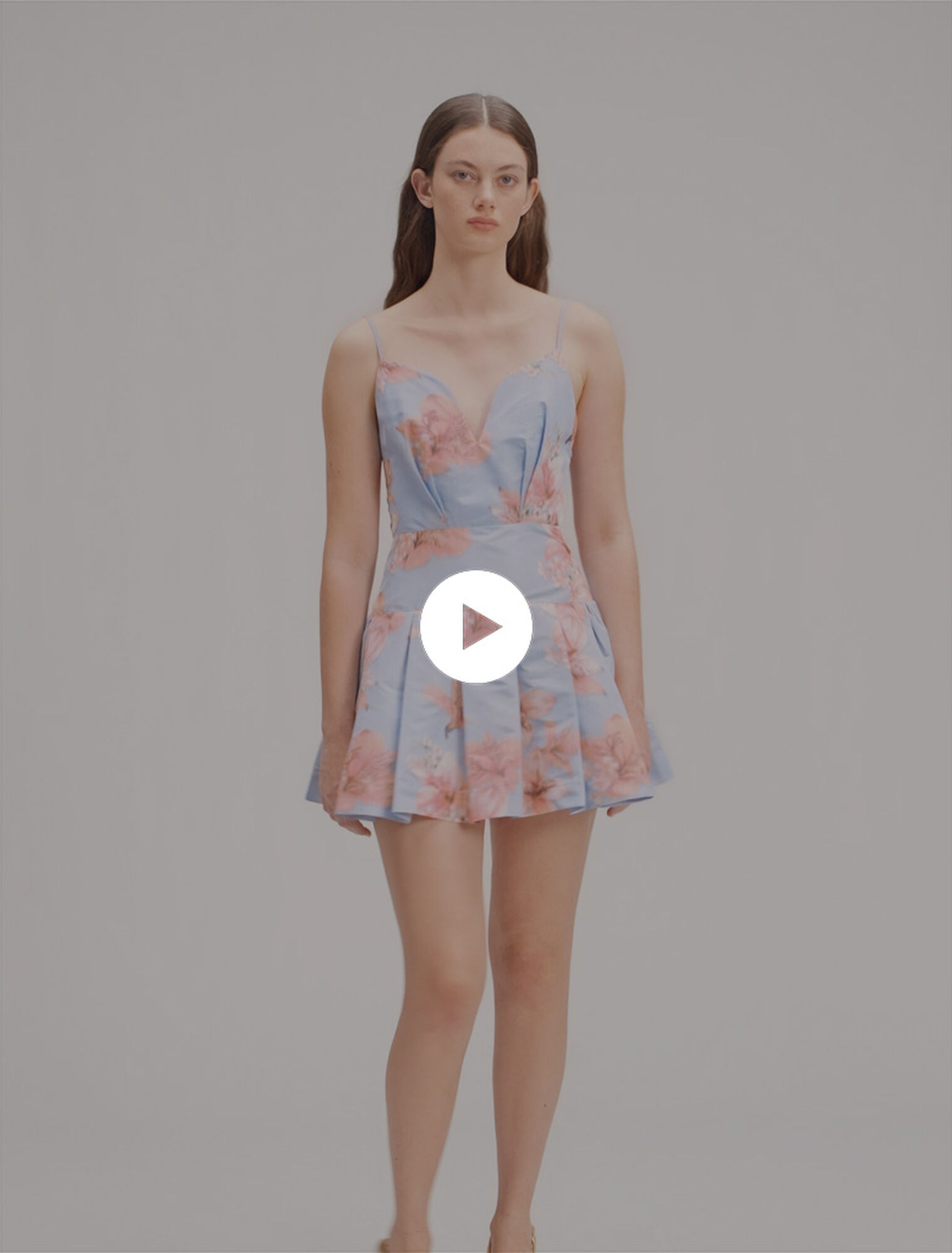 Kurzes Taftkleid mit Printmotiv