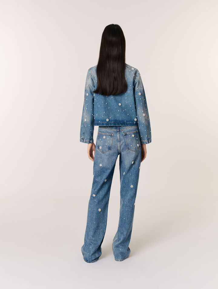 Jacke aus besticktem Denim