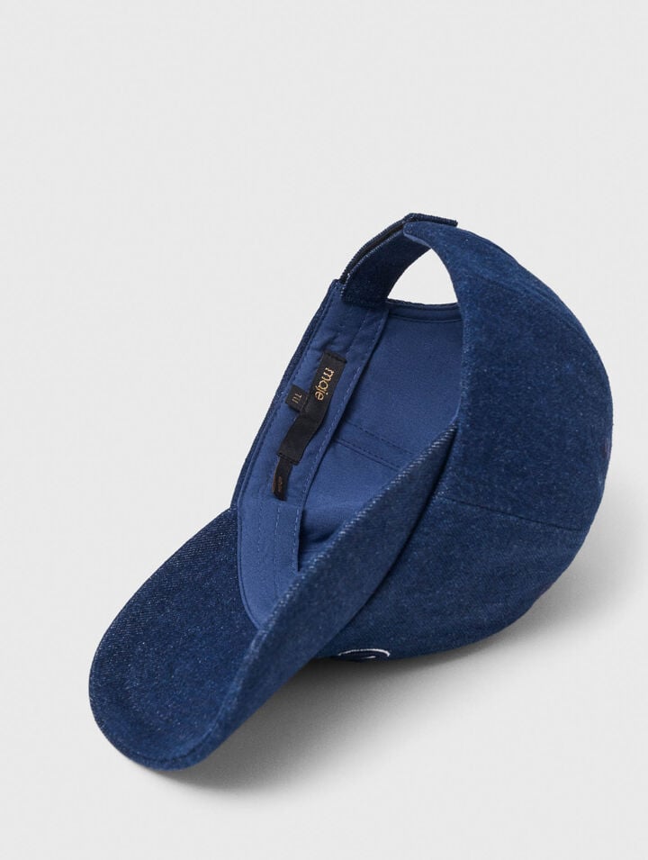 Raw-Denim-Cap mit Logo