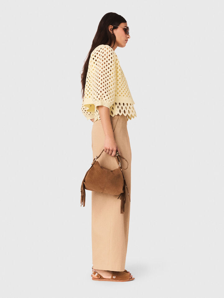 H&auml;kelcardigan mit Strass