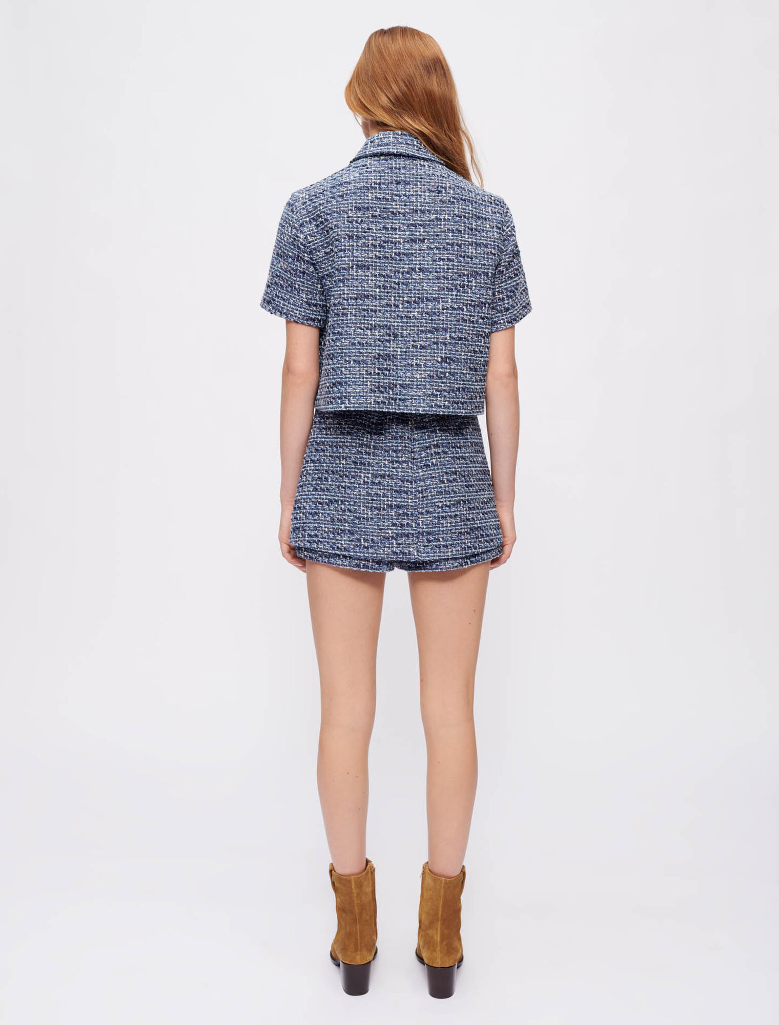 Hemdbluse aus meliertem Tweed