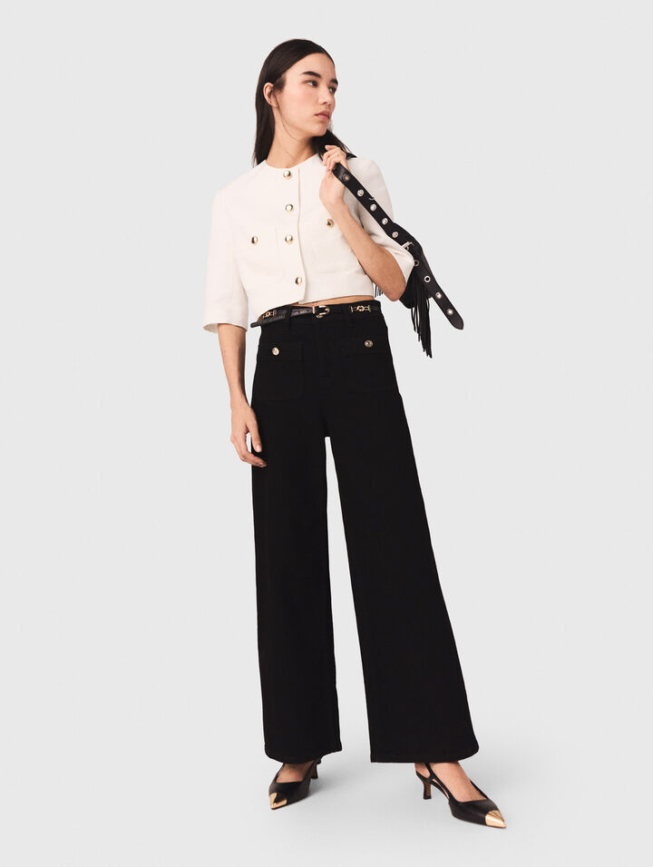 Gerade Jeans mit aufgesetzten Taschen