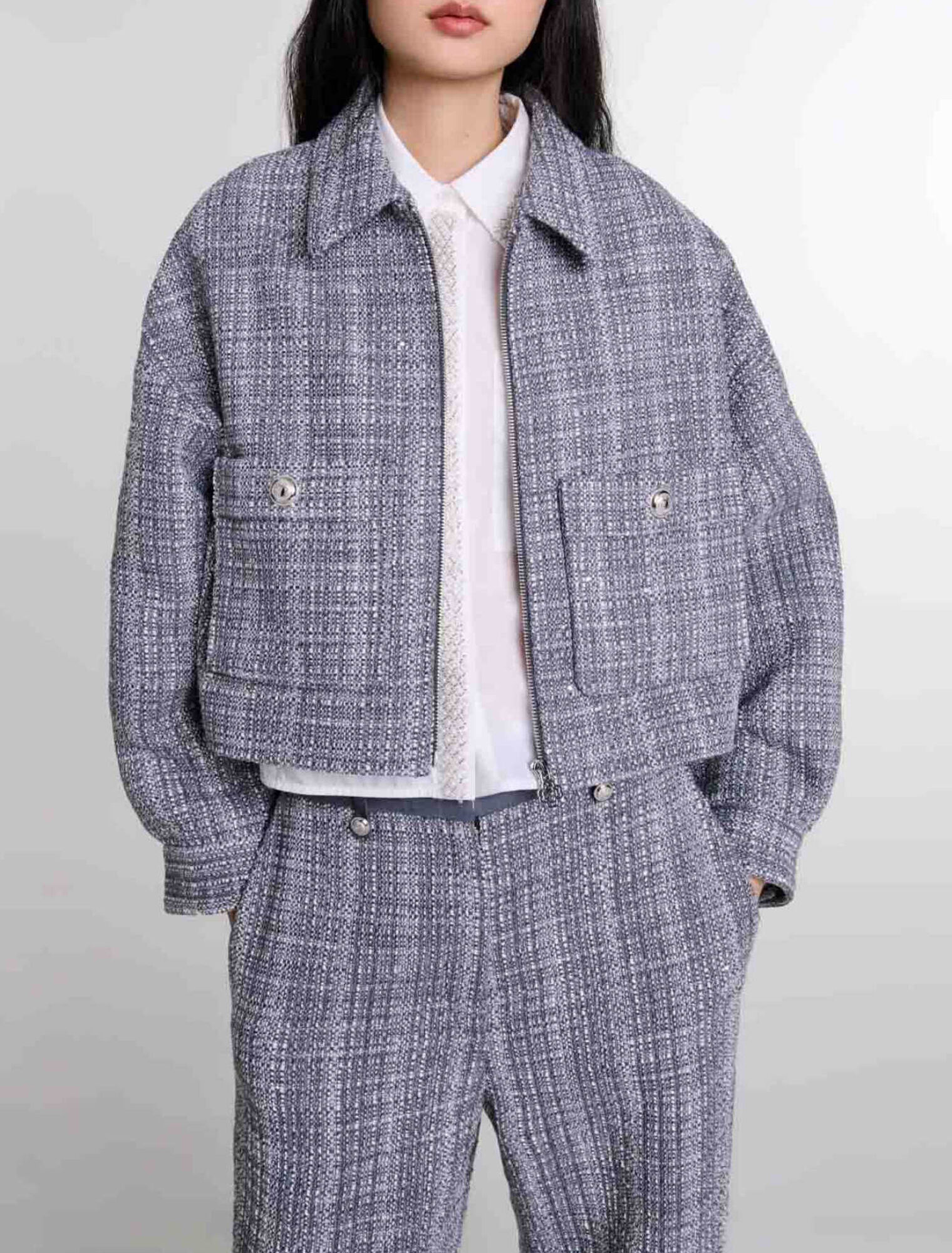 Kurzer Blouson aus Tweed