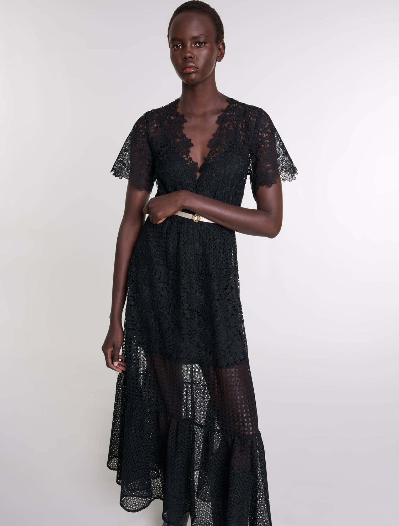 Langes Kleid aus Spitze