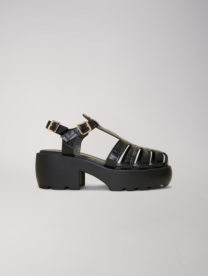 Profilierte Ledersandalen