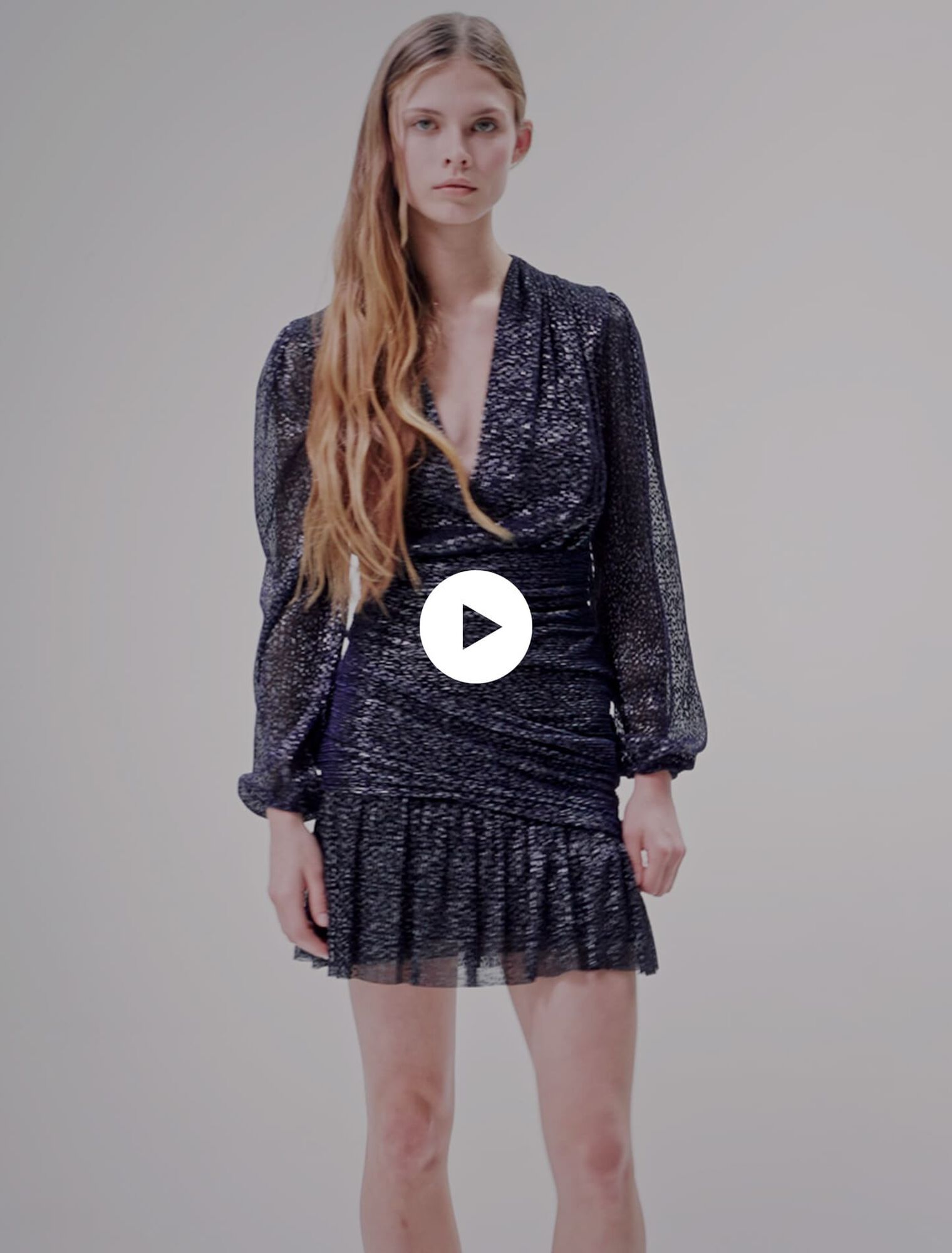 Drapiertes Lurexkleid