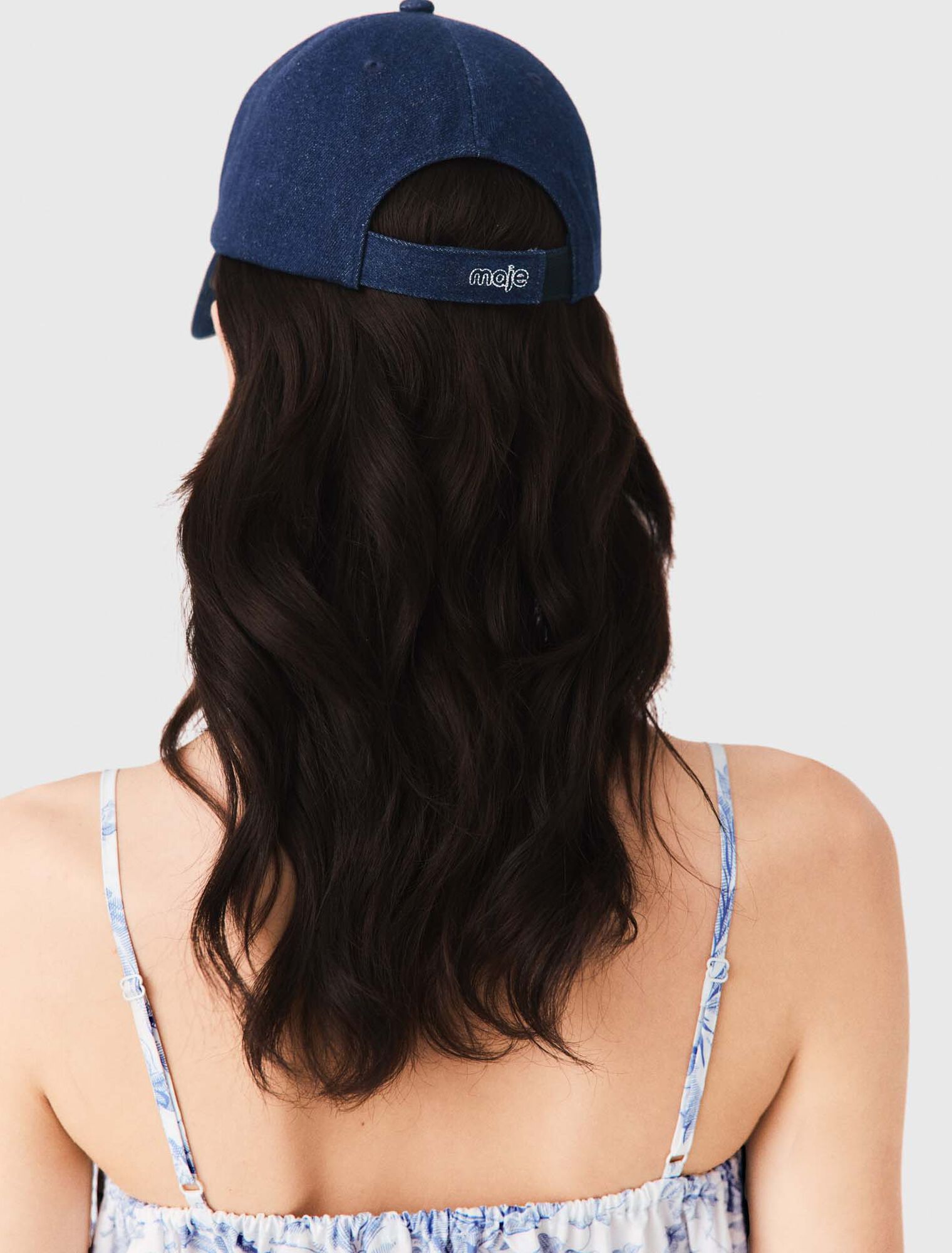 Raw-Denim-Cap mit Logo