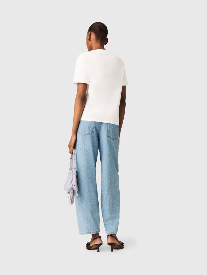 T-Shirt mit gesticktem Paris-Logo