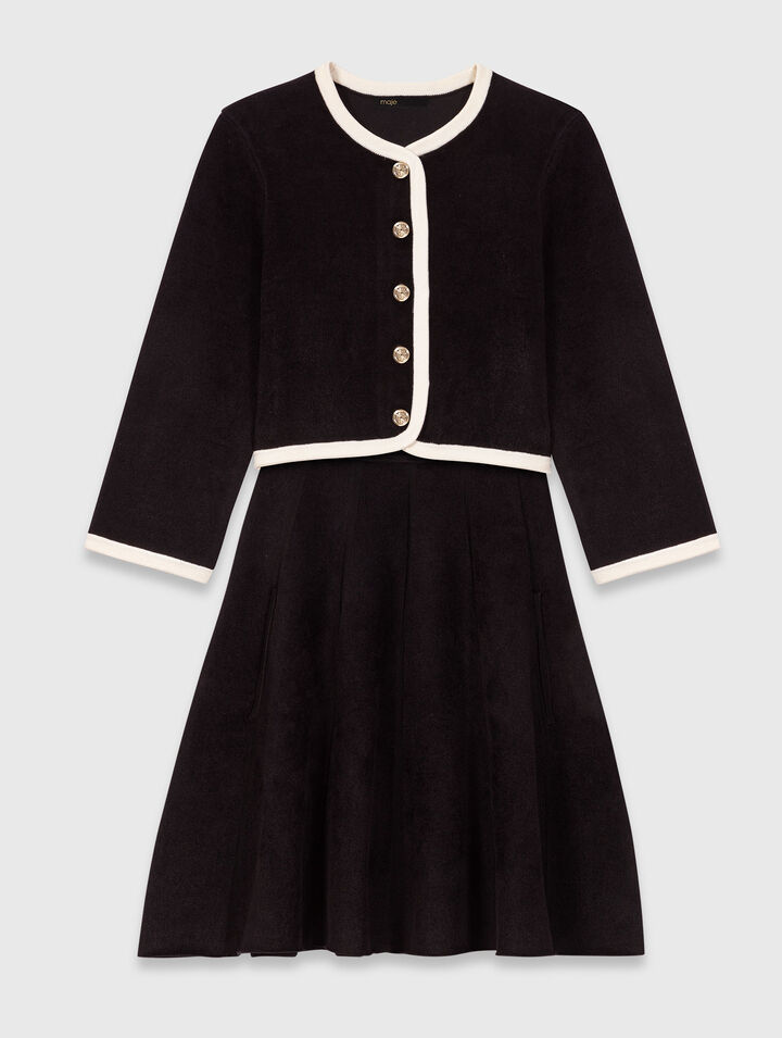 2-in-1-Kleid mit Samt-Effekt