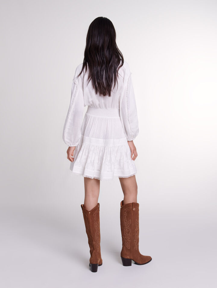 Kurzes Baumwollkleid mit Patchwork