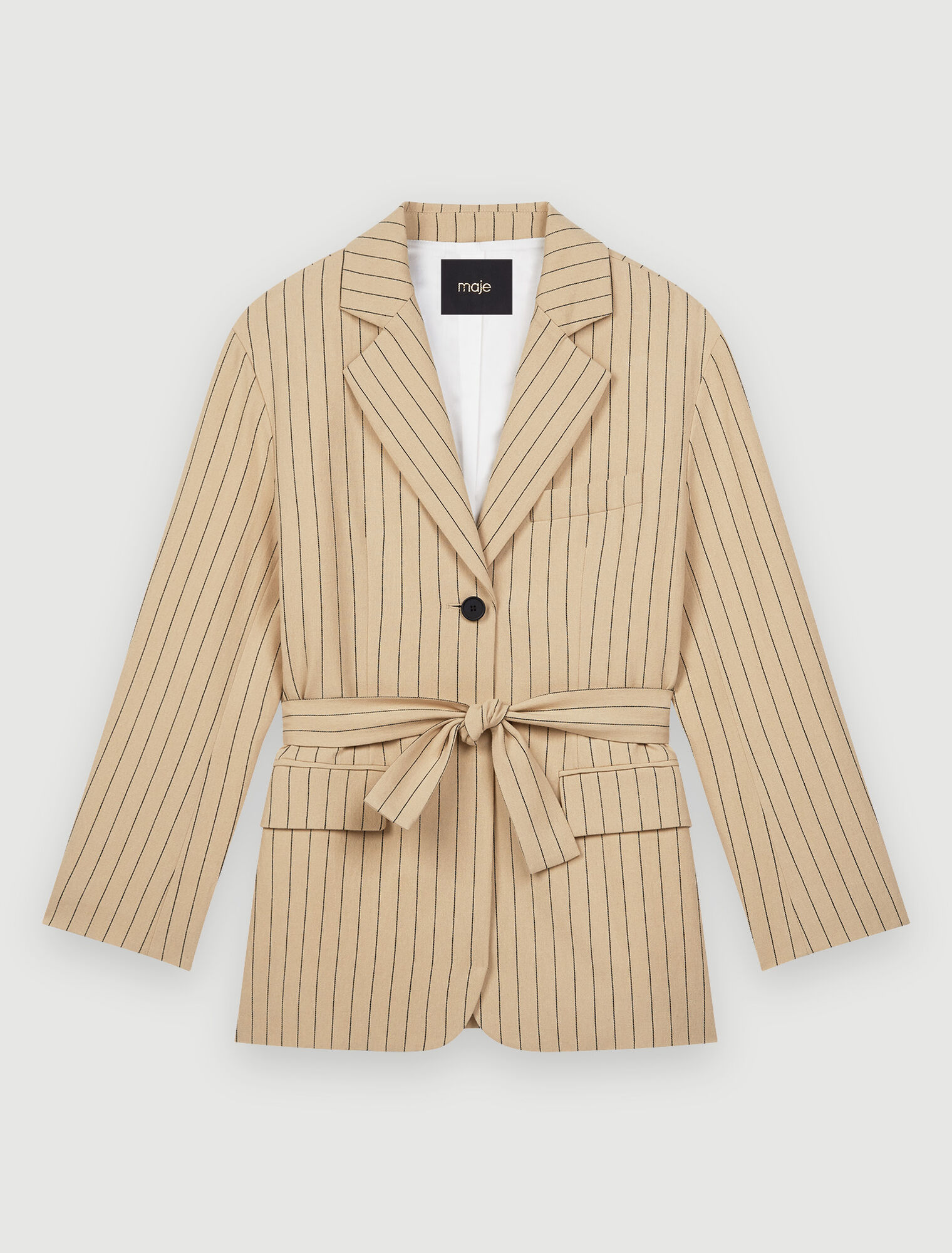 Gestreifte Jacke mit Gürtel