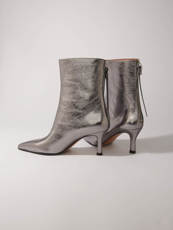 Spitze Metallic-Stiefeletten