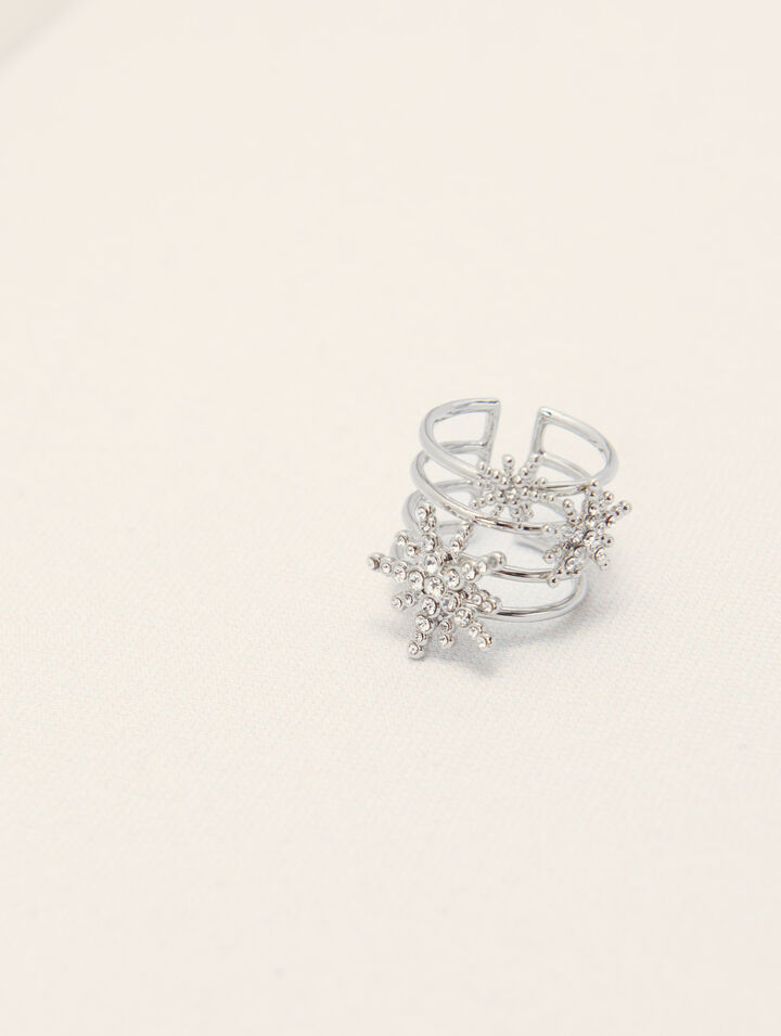 Fingerring mit Strass-Sternen
