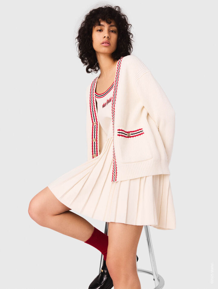 Langer Cardigan mit Stickereien