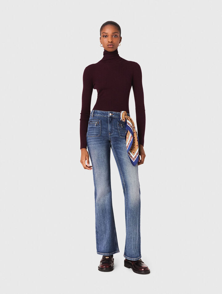 Bootcut-Jeans mit Ziptaschen