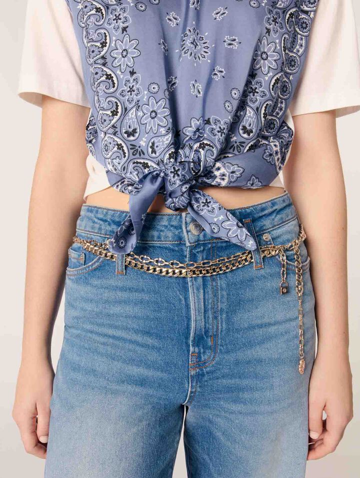Geknotetes T-Shirt mit Print