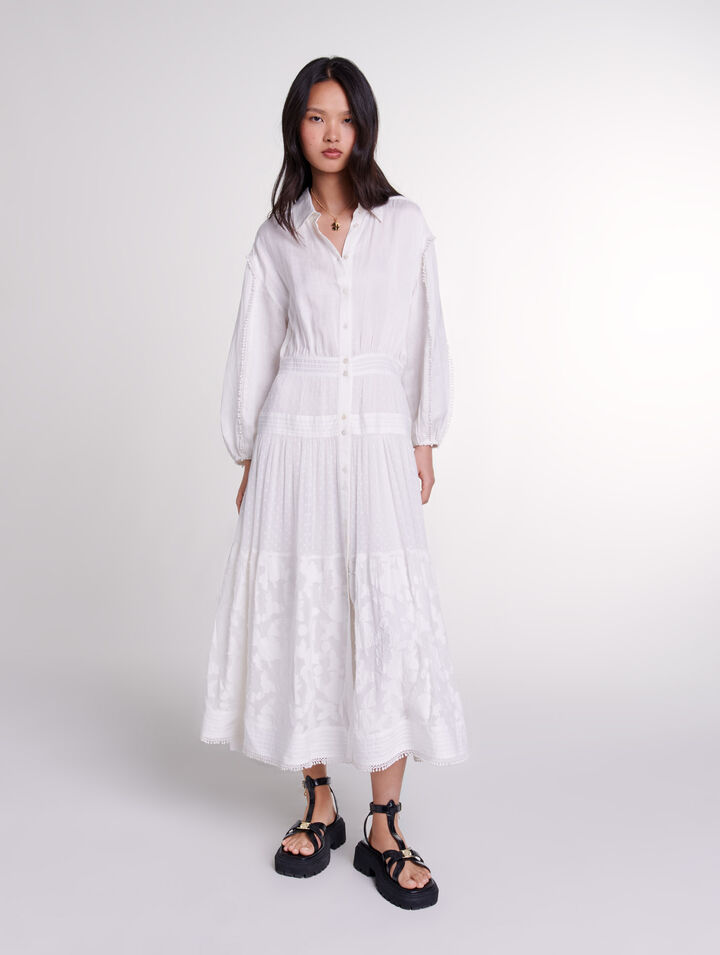 Kurzes Baumwollkleid mit Patchwork