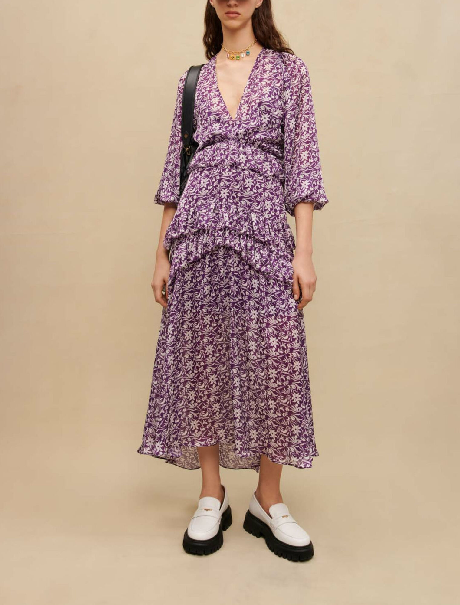 Langes Kleid mit Blumenprint
