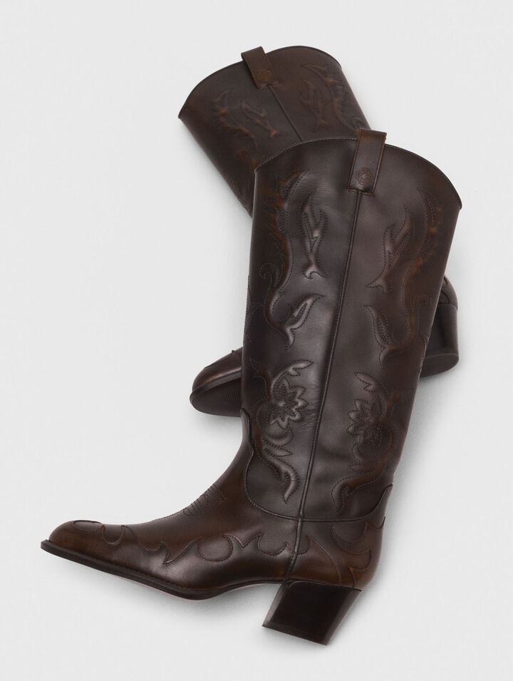 Cowboy-Stiefel aus Leder