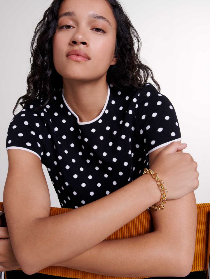 Top aus Jacquard-Strick 