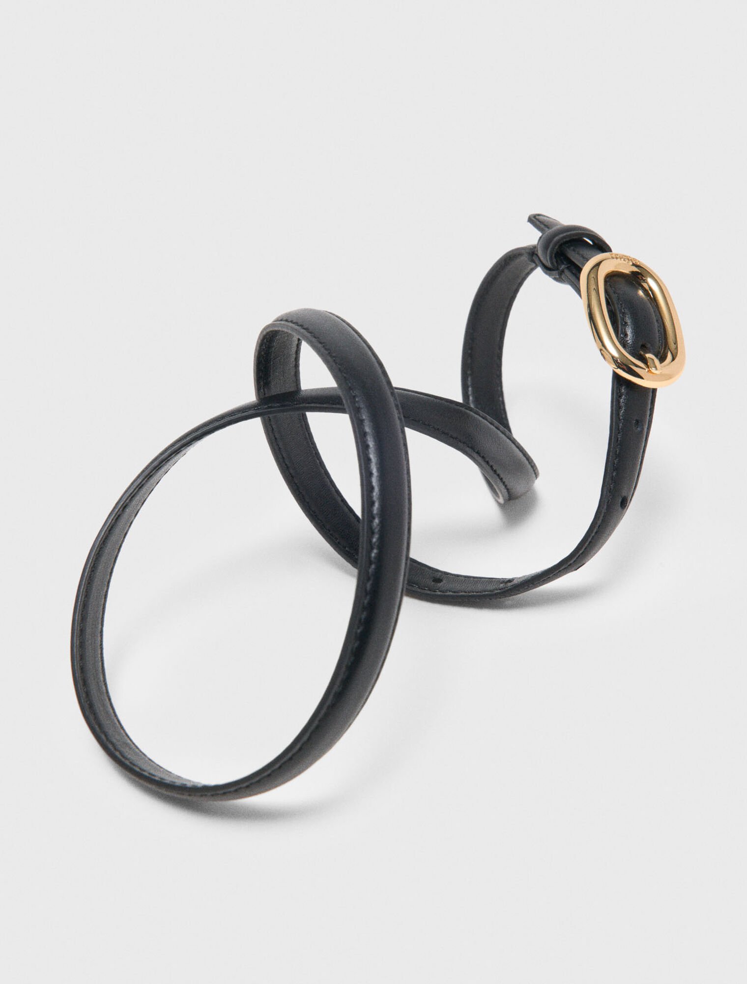 Schmaler Lederg&uuml;rtel, Ovalschnalle